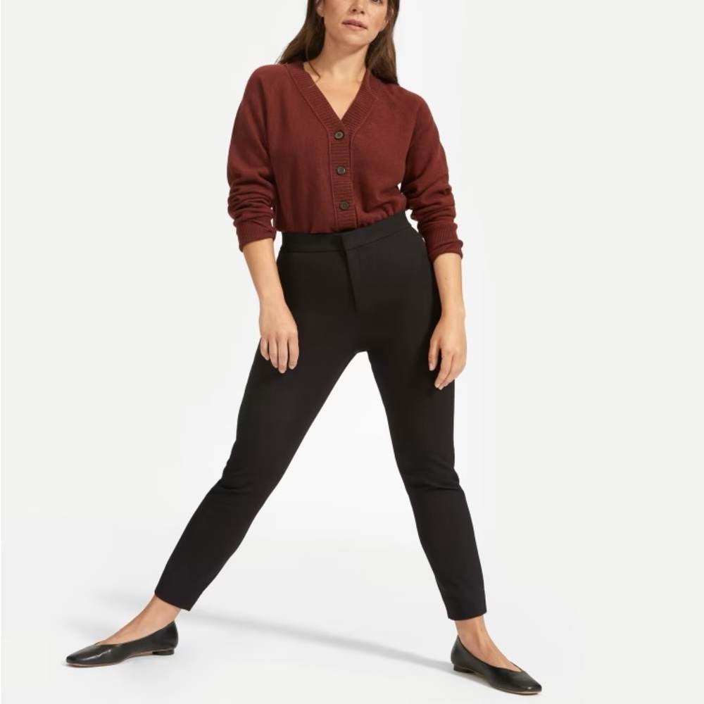 NWOT Everlane the fixed-waist stretch cotton pant black